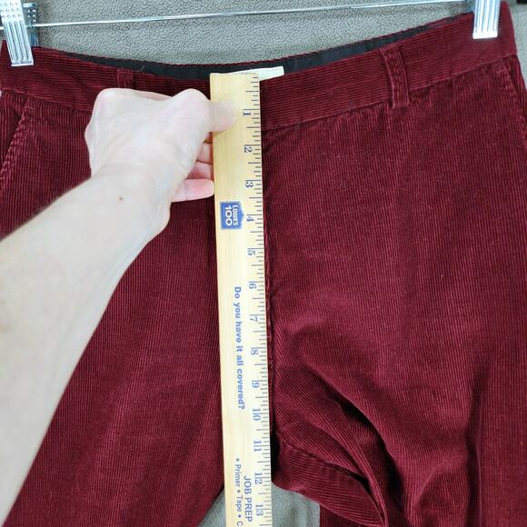 Eddie Bauer Corduroy Trousers 8P Petite‎ Women Burgundy Red Straight Leg 28x28 - Picture 5 of 10